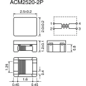 TDK Surface Mount Common Mode Line Filter with Ferrite Core 200mA Idc 2520 Case ACM2520