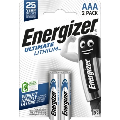 Energizer Ultimate Lithium Lithium Iron Disulphide AAA Battery 1.5 V 2-Pack 7638900262629