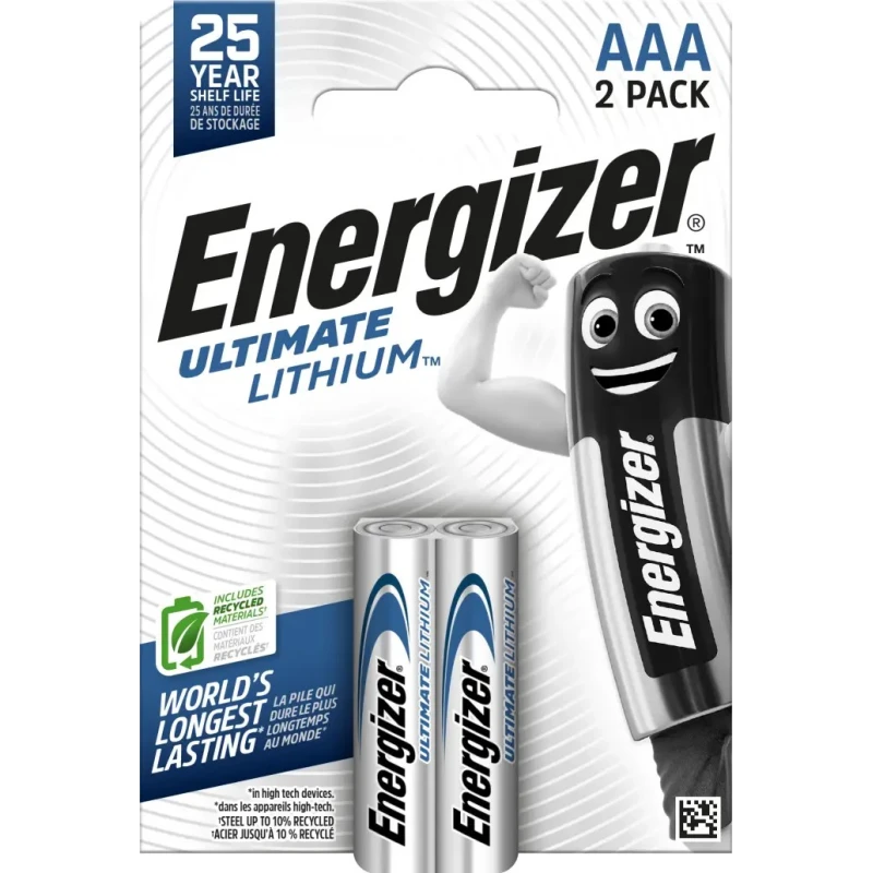 Energizer Ultimate Lithium Lithium Iron Disulphide AAA Battery 1.5 V 2-Pack 7638900262629