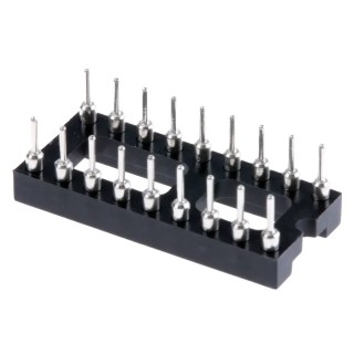 E-TEC 2.54 mm Pitch Vertical 18 Way Through Hole Turned Pin Open Frame DIL Socket 3A POS-318-S001-95 X22