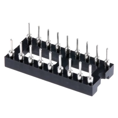 E-TEC 2.54 mm Pitch Vertical 18 Way Through Hole Turned Pin Open Frame DIL Socket 3A POS-318-S001-95 X22