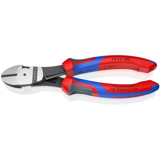 Knipex High Leverage Flush Side Cutter 180mm Jaw Width 11mm Maximum Cutting Capacity 3.8mm 74 12 180