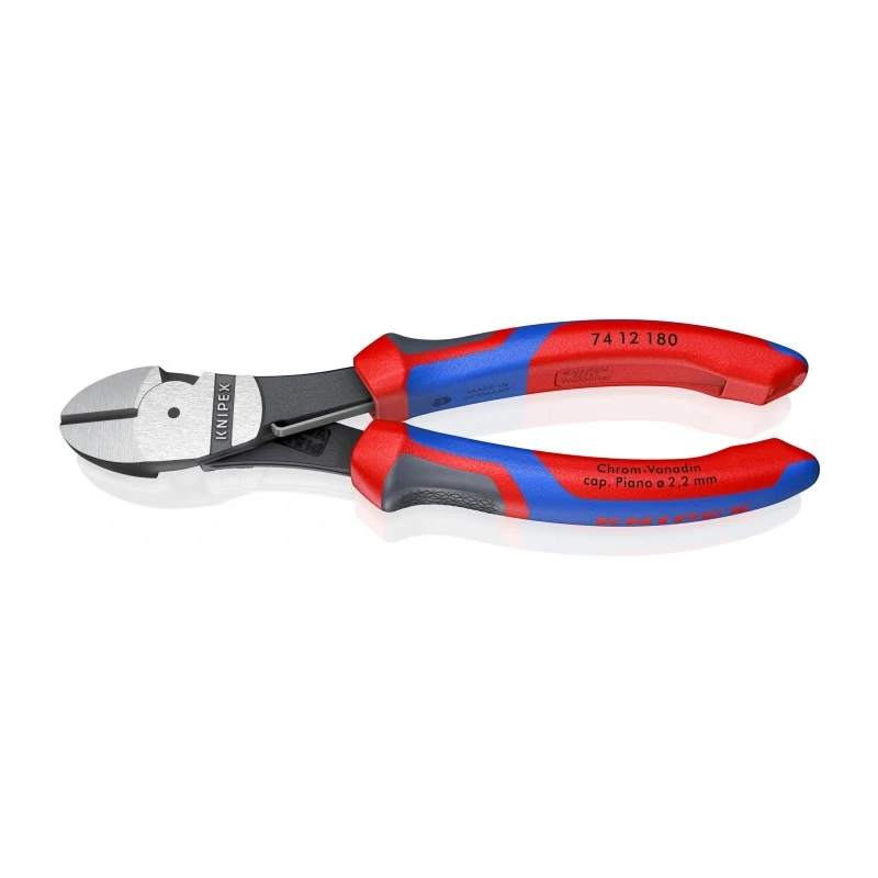 Knipex High Leverage Flush Side Cutter 180mm Jaw Width 11mm Maximum Cutting Capacity 3.8mm 74 12 180