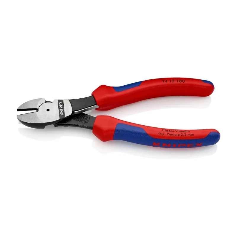 Knipex High Leverage Flush Side Cutter 180mm Jaw Width 11mm Maximum Cutting Capacity 3.8mm 74 12 180
