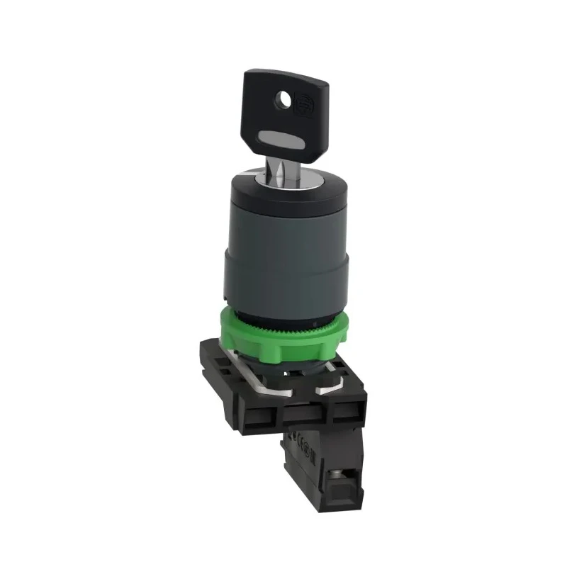 Schneider Electric Selector Switch Key Stay Put Actuator 22 mm Cutout Diameter 2 Positions 1NO Contact XB5AG21