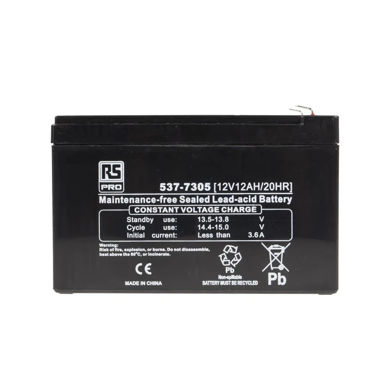 RS PRO 12 V T1 Sealed Lead Acid Battery 12 Ah AGM Construction 95mm x 151mm 537-7305
