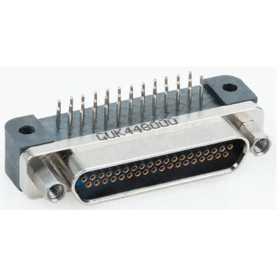 Glenair 25 Way Right Angle 1.91 mm Pitch Through Hole D-Sub Connector Female GMR7590