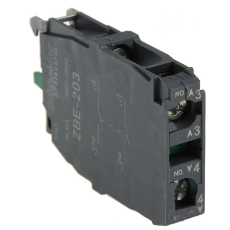 Schneider Electric Harmony Series Contact Block 60V 3A Screw Terminal 2 NO ZBE203