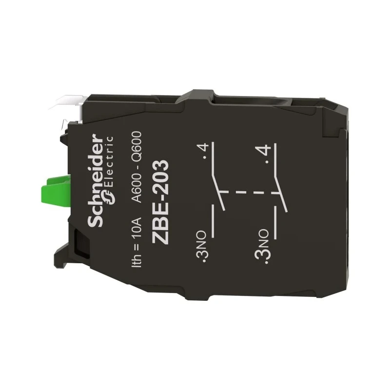 Schneider Electric Harmony Series Contact Block 60V 3A Screw Terminal 2 NO ZBE203
