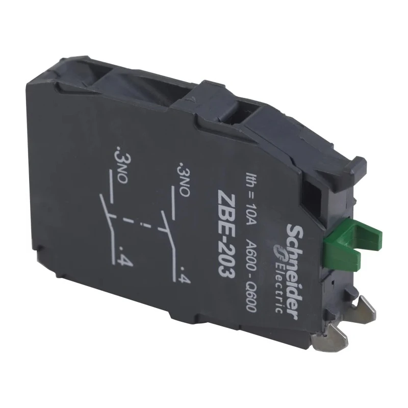 Schneider Electric Harmony Series Contact Block 60V 3A Screw Terminal 2 NO ZBE203
