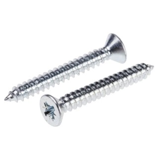 RS PRO Bright Zinc Steel Countersunk Head Self-Tapping Screw 32mm Thread Size 8 546-5547