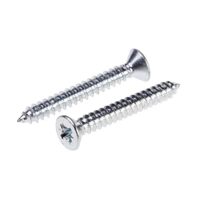 RS PRO Bright Zinc Steel Countersunk Head Self-Tapping Screw 32mm Thread Size 8 546-5547