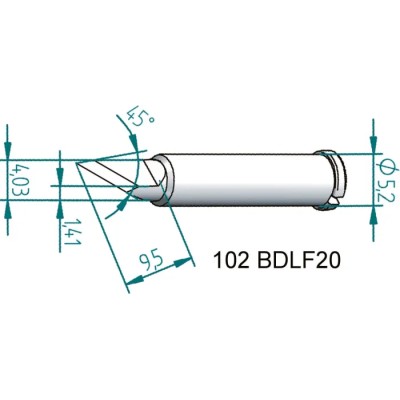 Ersa 2 x 4 mm Knife Shape 30.5 mm Length Soldering Iron Tip for i-Tool 102BDLF20