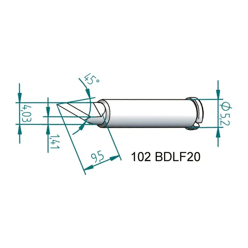 Ersa 2 x 4 mm Knife Shape 30.5 mm Length Soldering Iron Tip for i-Tool 102BDLF20