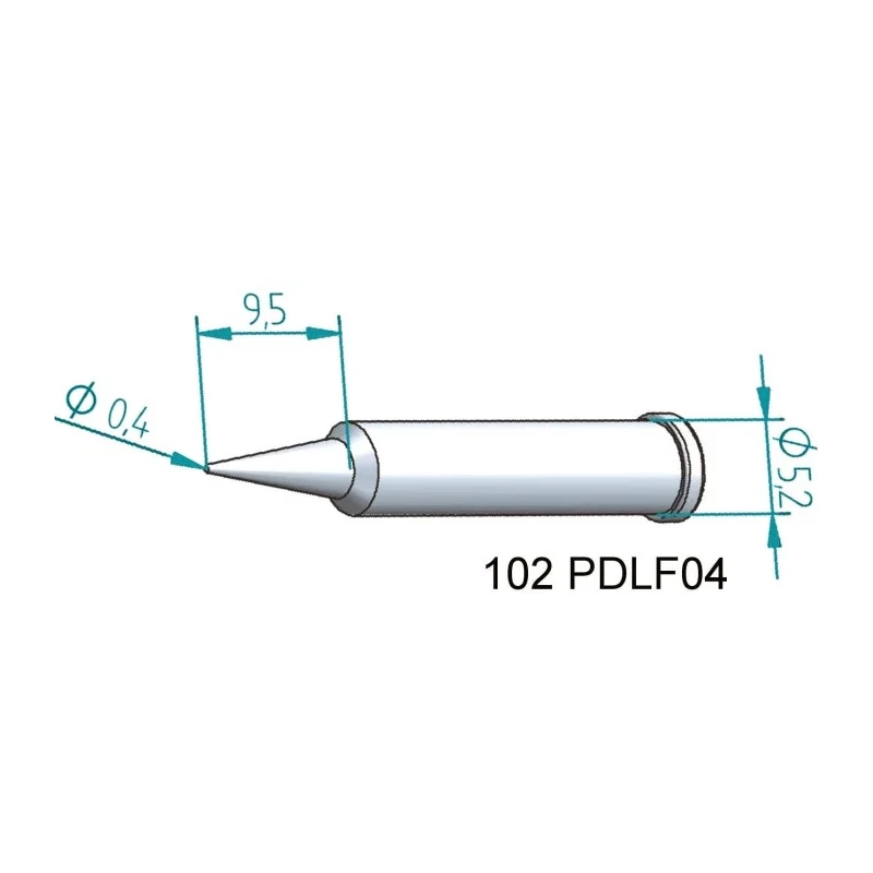 Ersa 0.4 mm Conical 30 mm Soldering Iron Tip for use with i-Tool 102PDLF04