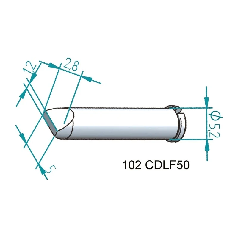 Ersa 0.8 x 5 mm Chisel 28 mm Durable Soldering Iron Tip for i-Tool 102CDLF50