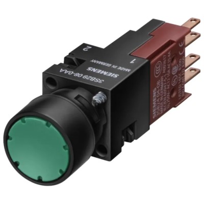 Siemens Illuminated Push Button Switch Momentary Panel Mount 16 mm Cutout IP65 250 V dc 250 V ac 3SB2206-0AH01