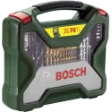 Bosch 70-Piece Twist Drill Bit Set for Multi-Material, HSS, 1.5 mm Min to 32 mm Max, Titanium-Coated Steel 2607019329