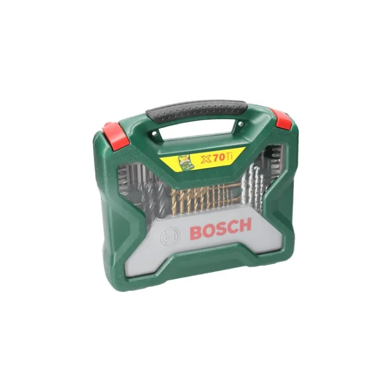 Bosch 70-Piece Twist Drill Bit Set for Multi-Material, HSS, 1.5 mm Min to 32 mm Max, Titanium-Coated Steel 2607019329