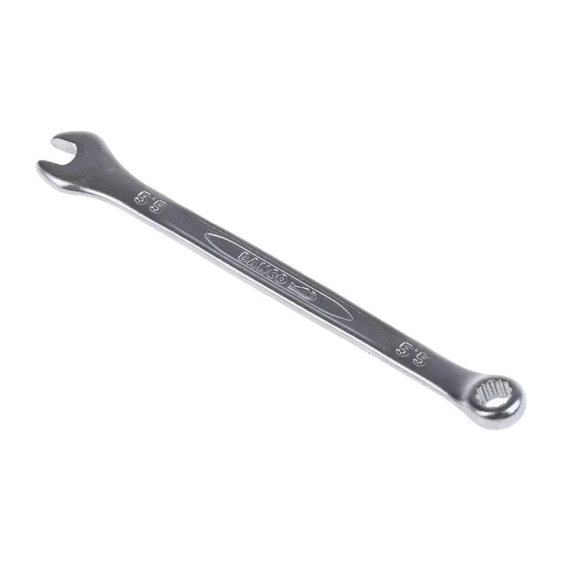 Bahco Combination Spanner 5.5 mm, 112mm Overall Length, Alloy Steel, Chrome Finish 111M-5.5