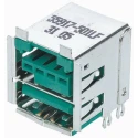 Amphenol Communications Solutions Right Angle Through Hole Female/Female 2 Port USB Type A USB Connector USB 2.0 55917-501LF