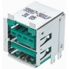 Amphenol Communications Solutions Right Angle Through Hole Female/Female 2 Port USB Type A USB Connector USB 2.0 55917-501LF