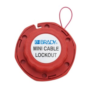 Brady Red 6-Lock Glass Filled Nylon Cable Lockout Device with 7.87 mm Shackle MINI CABLE LOCKOUT WITH STEEL CABLE 2.4M