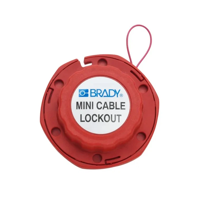 Brady Red 6-Lock Glass Filled Nylon Cable Lockout Device with 7.87 mm Shackle MINI CABLE LOCKOUT WITH STEEL CABLE 2.4M