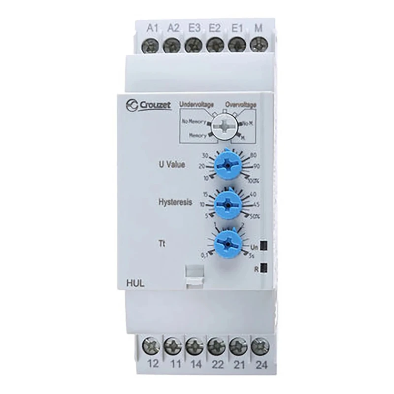 Crouzet Monitoring Relay 0.2/600 V Monitor Range DPDT DIN Rail Mount, 24V AC, 240V AC/DC 84872120
