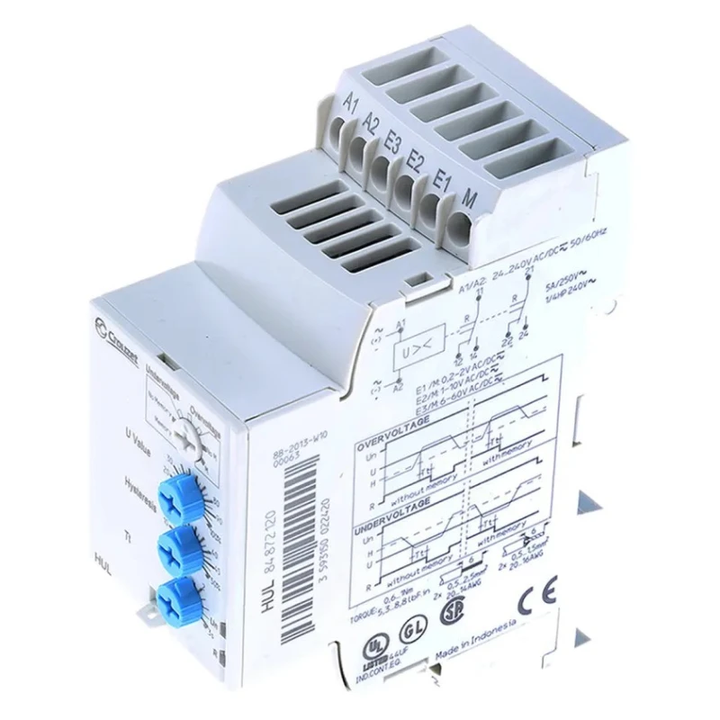 Crouzet Monitoring Relay 0.2/600 V Monitor Range DPDT DIN Rail Mount, 24V AC, 240V AC/DC 84872120