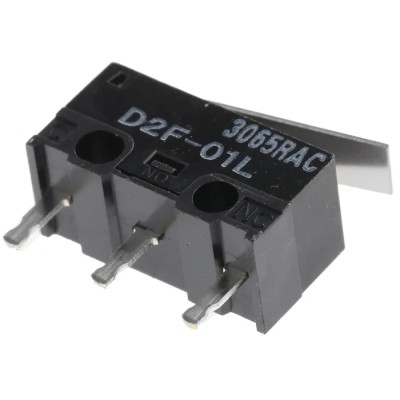 Omron Ultra Subminiature Hinge Lever Micro Switch, PCB Terminal, SPDT, 100mA, 125V AC, 30V DC, IP40 D2F-01L