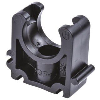 Georg Fischer Galvanised Polypropylene Black Pipe Clamp 20mm, Fixing Hole 0.24in 167061036