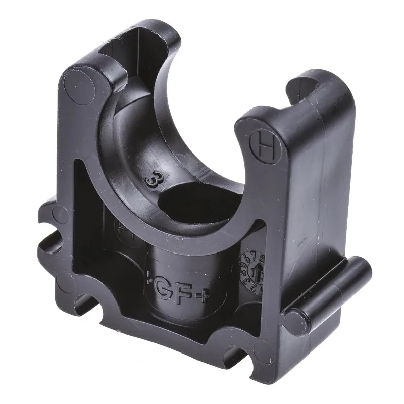 Georg Fischer Galvanised Polypropylene Black Pipe Clamp 20mm, Fixing Hole 0.24in 167061036
