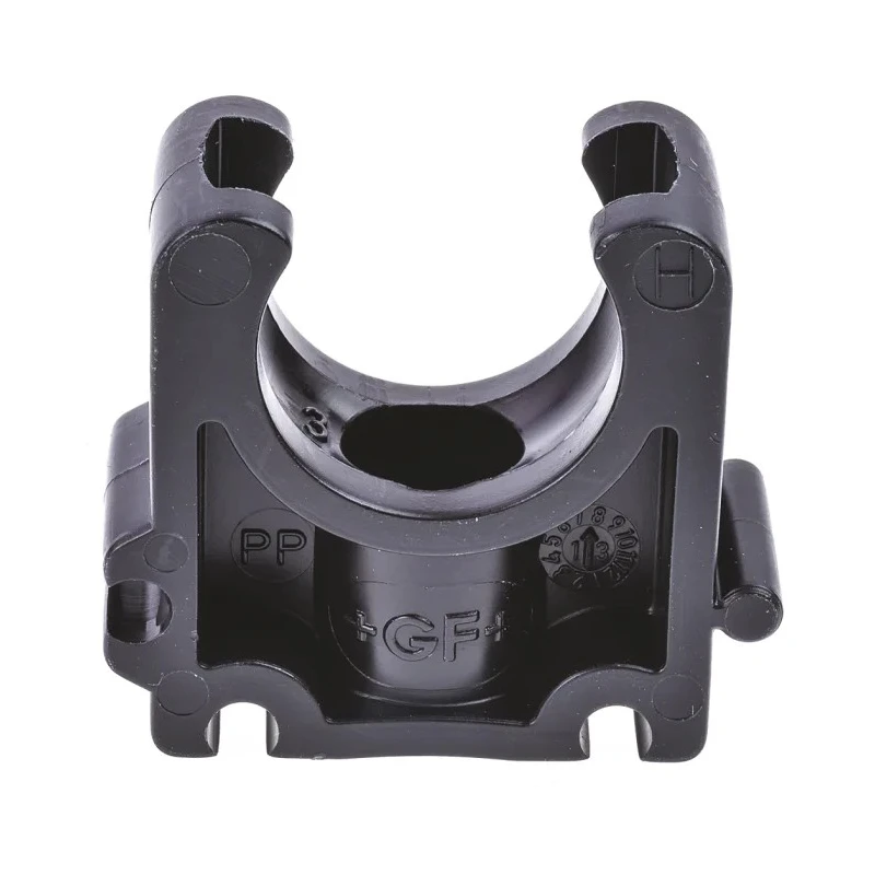 Georg Fischer Galvanised Polypropylene Black Pipe Clamp 20mm, Fixing Hole 0.24in 167061036