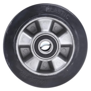 RS PRO Black Rubber Trolley Wheel, Load Capacity 300 kg, Diameter 160 mm, Width 50 mm, Aluminium Hub, Ball Bearing 621-9553