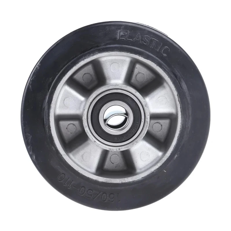 RS PRO Black Rubber Trolley Wheel, Load Capacity 300 kg, Diameter 160 mm, Width 50 mm, Aluminium Hub, Ball Bearing 621-9553