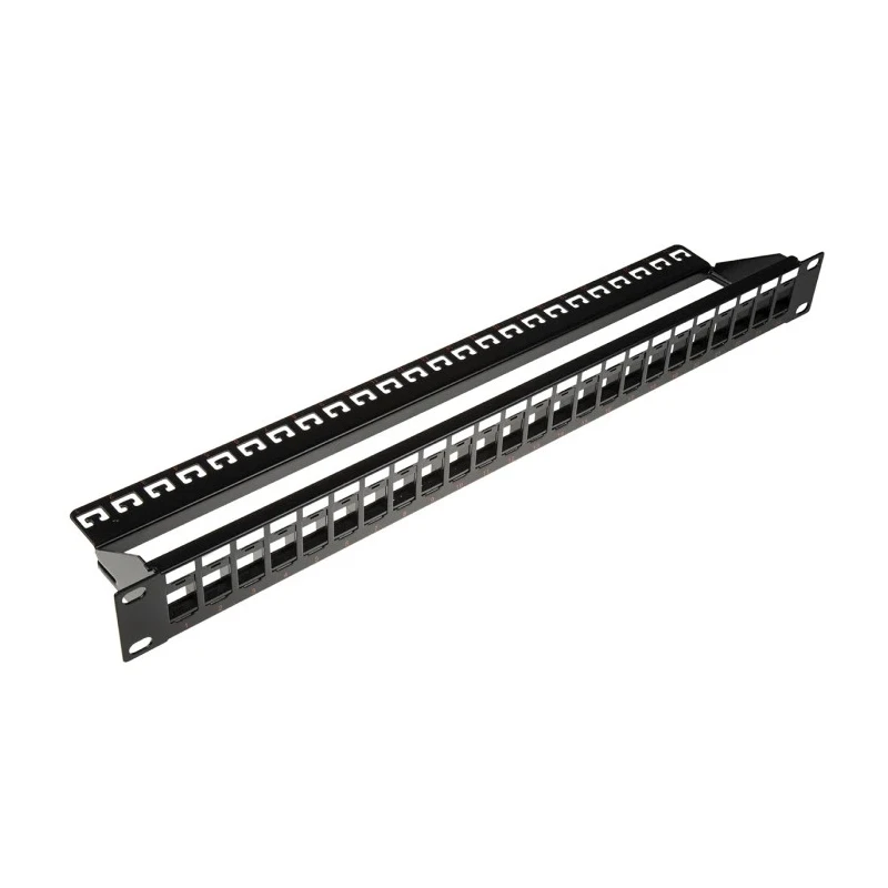 Roline Cat6 Cat5 24 Port RJ45 Keystone Patch Panel UTP Black 26.11.0357-5