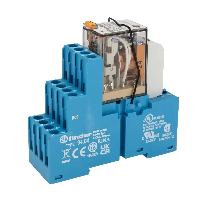 Finder 58 Series Interface Relay DIN Rail Mount 24V AC Coil 4PDT Contact Configuration 53mA Coil Current 58.34.8.024.0060SMA