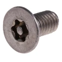 RS PRO Plain Stainless Steel Flat Tamper Proof Security Screw, M6 x 12 mm 621-2596