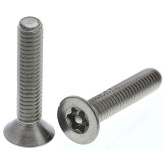 RS PRO Plain Stainless Steel Flat Tamper Proof Security Screw M4 x 20 mm 621-2552