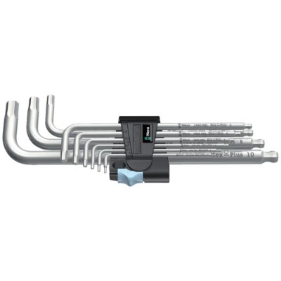 Wera 9 Piece L Metric Hex Key Set Stainless Steel Hex Ball End 1.5 to 10 mm 05022720001