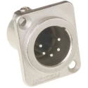 Amphenol PCD US Panel XLR Connector, Straight Orientation, 133V, 7.5A, Male, 5 Contacts, Silver Plating AC5MDZ