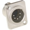 Amphenol PCD US Panel XLR Connector, Straight Orientation, 133V, 7.5A, Male, 5 Contacts, Silver Plating AC5MDZ