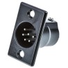 Amphenol Industrial Panel XLR Connector, Straight 6 Way Male, 133V, Silver Plating AC6AMPNZB