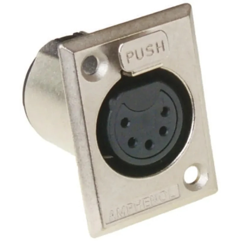 Amphenol Industrial Panel XLR Connector, Straight Orientation, 133V Voltage, 7.5A Current, Female Contact AC5FPZ