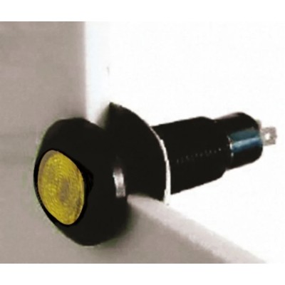 Marl Yellow Panel Mount Indicator 12, 28V Solder Tab Termination Black Bezel 8.1mm Mount 698-521-63