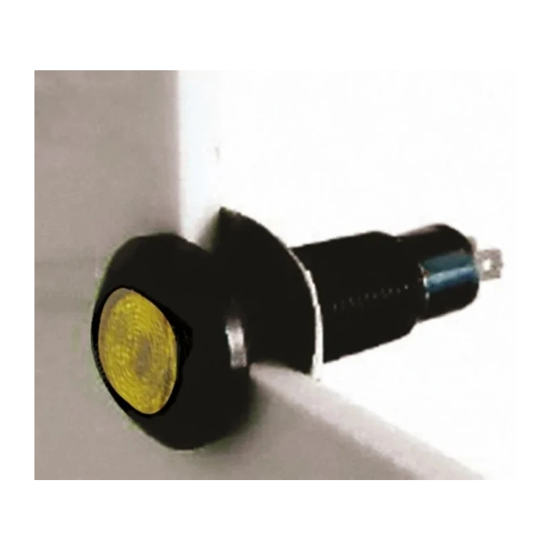 Marl Yellow Panel Mount Indicator 12, 28V Solder Tab Termination Black Bezel 8.1mm Mount 698-521-63