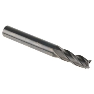 Dormer Solid Carbide End Mill 7 mm Cutter Diameter, 8 mm Plain Shank, 19 mm Cut Length, Centre Cutting, Right S9047.0