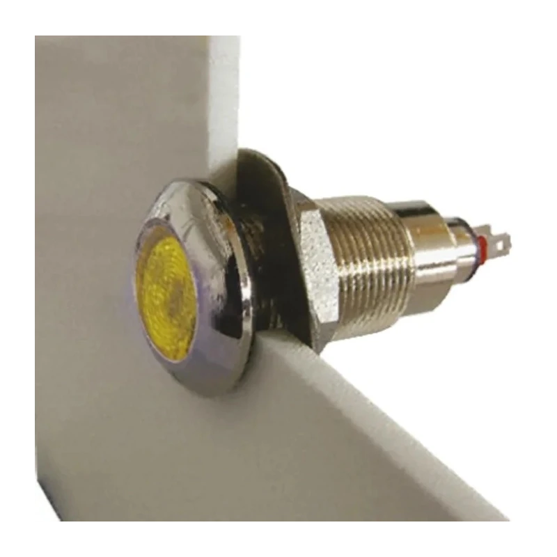 Marl Panel Mount LED Indicator Yellow 538 Series 12.7 mm Diffused Lens Solder Tab IP67 28V dc 538-521-63