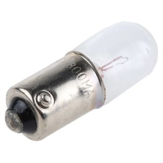 RS PRO BA9S Indicator Light Clear 6V 300mA 10000h Lifespan T10 Lamp Designation BA9S Model